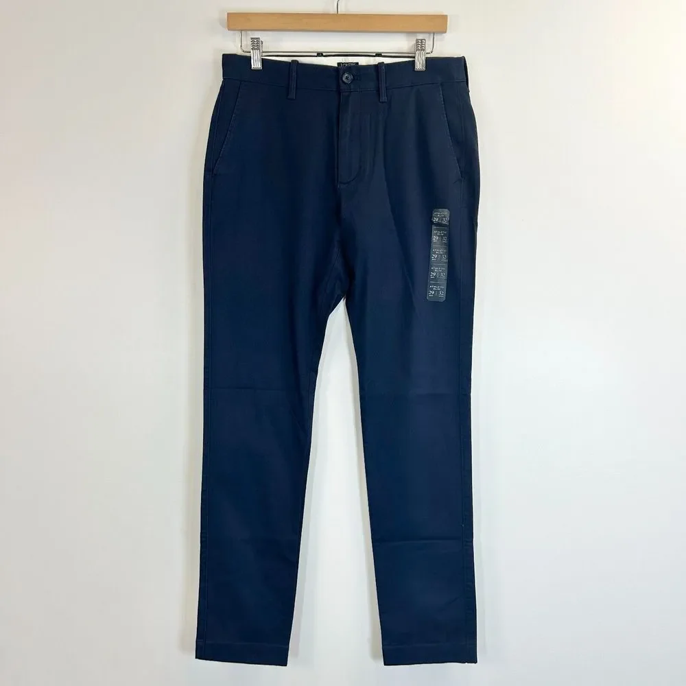 J.Crew Chino Pants Mens 39x32 Navy Blue Athletic Slim Straight Preppy Formal NWT - Picture 2 of 13